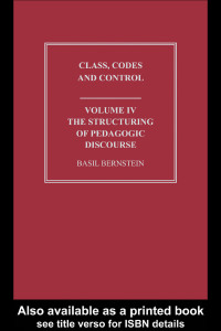 Titelbild: The Structuring of Pedagogic Discourse 1st edition 9780415488600