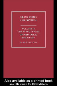 Cover image: The Structuring of Pedagogic Discourse 1st edition 9780415488600