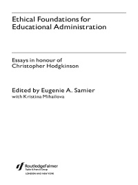 Titelbild: Ethical Foundations for Educational Administration 1st edition 9780415298711