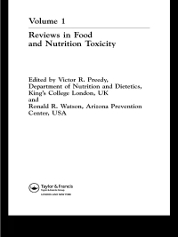 صورة الغلاف: Reviews in Food and Nutrition Toxicity 1st edition 9780415280259