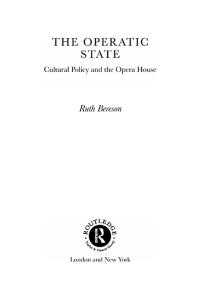 Cover image: The Operatic State 1st edition 9780415278515