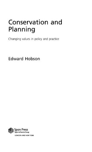 Imagen de portada: Conservation and Planning 1st edition 9780415278188