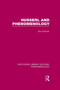 صورة الغلاف: Husserl and Phenomenology 1st edition 9781138972162