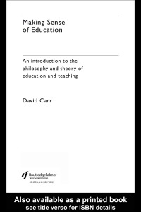 Omslagafbeelding: Making Sense of Education 1st edition 9781138371149