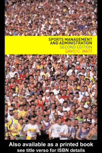 Cover image: Sports Management and Administration 2nd edition 9780415274562