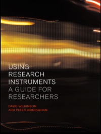 Imagen de portada: Using Research Instruments 1st edition 9780415272797