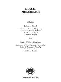 Cover image: Muscle Metabolism 1st edition 9789058232052