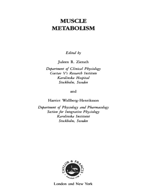 Muscle Metabolism, 1st Edition - FULL INSTANT DOWNLOAD | PDF DOCX EPUB