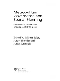 Cover image: Metropolitan Governance and Spatial Planning 1st edition 9780415274494