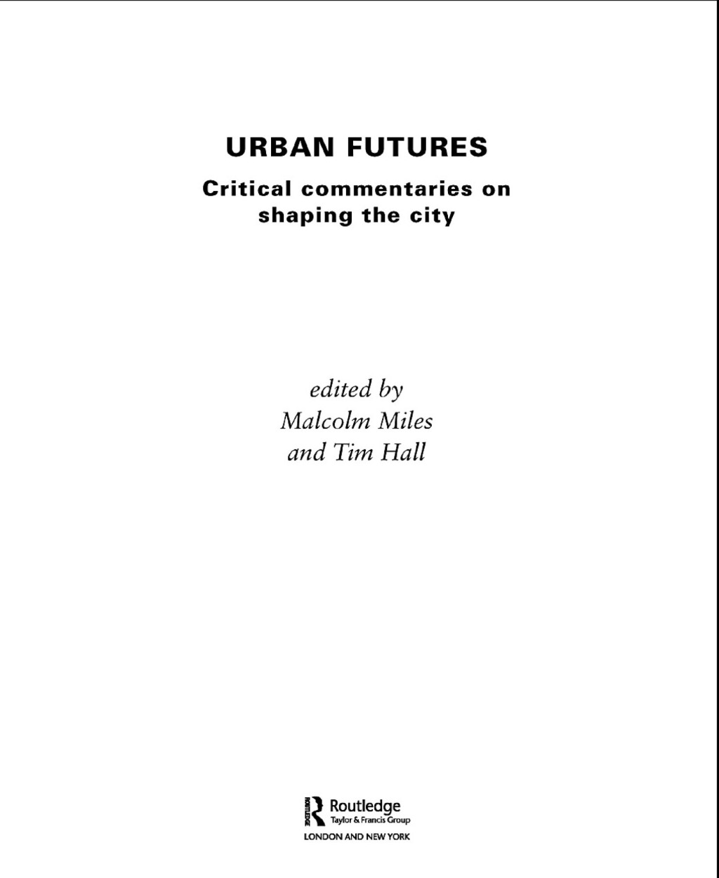 ISBN 9780415266949 product image for Urban Futures - 1st Edition (eBook Rental) | upcitemdb.com