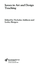 Imagen de portada: Issues in Art and Design Teaching 1st edition 9780415266680