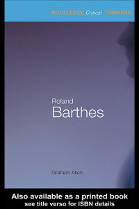 Cover image: Roland Barthes 1st edition 9780415263627