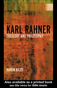 Cover image: Karl Rahner 1st edition 9780415868235