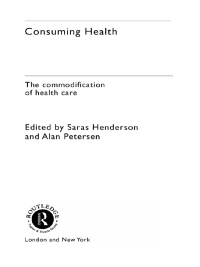 Cover image: Consuming Health 1st edition 9780415259491