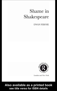 Imagen de portada: Shame in Shakespeare 1st edition 9780415258272