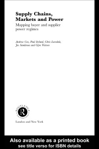 Imagen de portada: Supply Chains, Markets and Power 1st edition 9780415257275