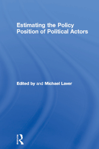 Cover image: Estimating the Policy Position of Political Actors 1st edition 9780415244428