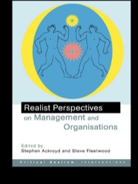 Cover image: Realist Perspectives on Management and Organisations 1st edition 9780415242745