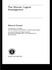 Imagen de portada: The Shorter Logical Investigations 1st edition 9780415241922