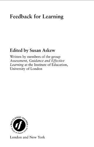 Immagine di copertina: Feedback For Learning 1st edition 9780415237727