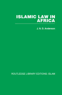 Imagen de portada: Islamic Law in Africa 1st edition 9780415611862