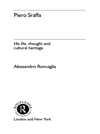 Cover image: Piero Sraffa 1st edition 9780415234801