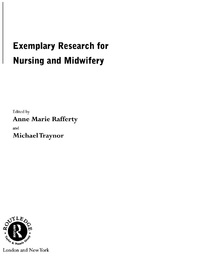 Cover image: Exemplary Research For Nursing And Midwifery 1st edition 9780415241632