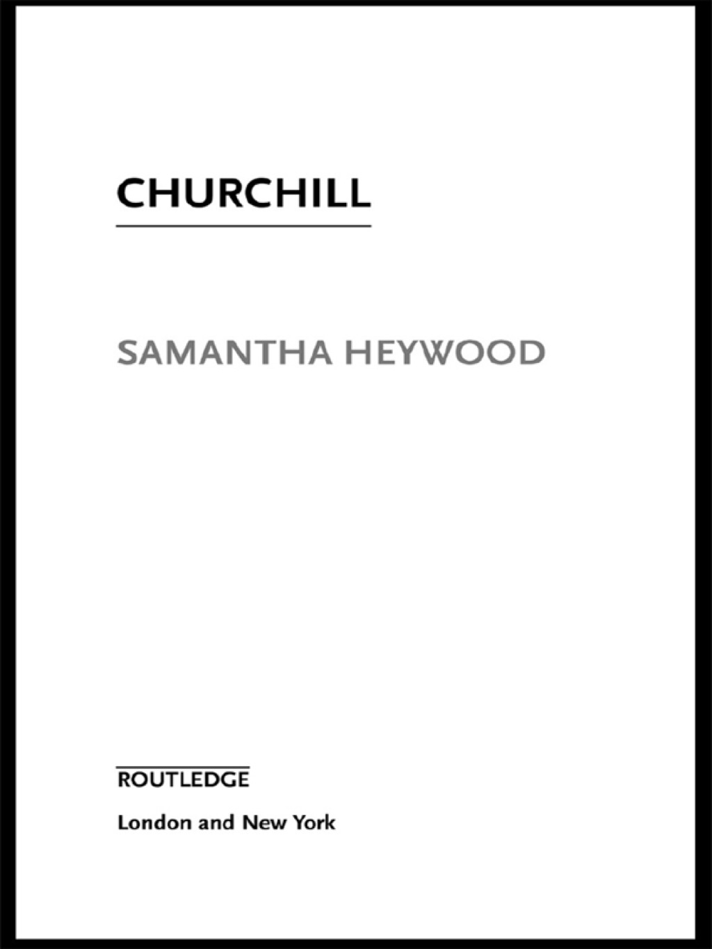 Churchill 1st Edition
