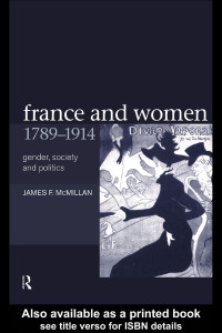 Imagen de portada: France and Women, 1789-1914 1st edition 9780415226035