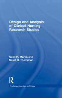 Cover image: Design and Analysis of Clinical Nursing Research Studies 1st edition 9781138705548