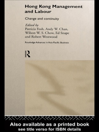 Cover image: Hong Kong Management and Labour 1st edition 9780415222693