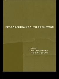 Imagen de portada: Researching Health Promotion 1st edition 9780415215909