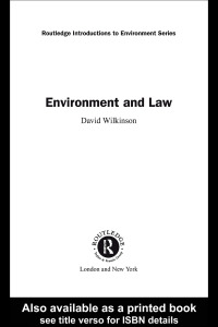 Cover image: Environment and Law 1st edition 9780415215688