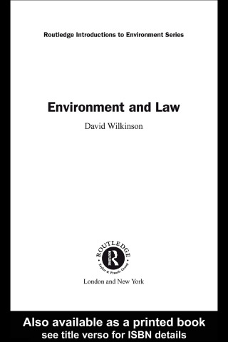 Cover image: Environment and Law 1st edition 9780415215671