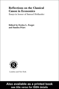 Imagen de portada: Reflections on the Classical Canon in Economics 1st edition 9780415208017