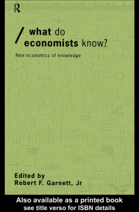 Cover image: What do Economists Know? 1st edition 9780415207508
