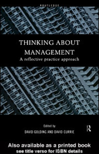 Imagen de portada: Thinking About Management 1st edition 9780415202763