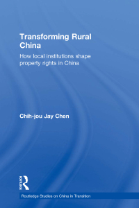 Cover image: Transforming Rural China 1st edition 9780415654623