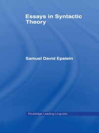 Imagen de portada: Essays in Syntactic Theory 1st edition 9780415647557