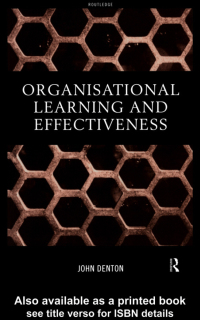 表紙画像: Organisational Learning and Effectiveness 1st edition 9780415192156