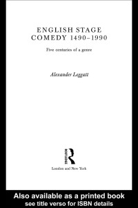 Cover image: English Stage Comedy 1490-1990 1st edition 9780415189361