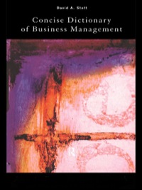 Imagen de portada: The Concise Dictionary of Business Management 1st edition 9780415188661