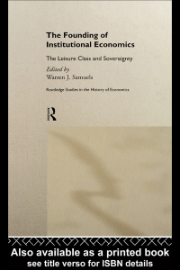 Immagine di copertina: The Founding of Institutional Economics 1st edition 9780415187572
