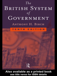 Omslagafbeelding: British System of Government 1st edition 9780415183895