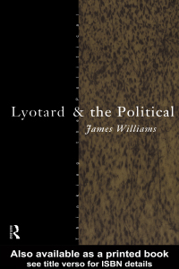 Cover image: Lyotard and the Political 1st edition 9780415183499