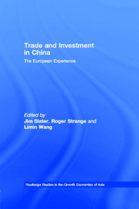 Imagen de portada: Trade and Investment in China 1st edition 9780415182676