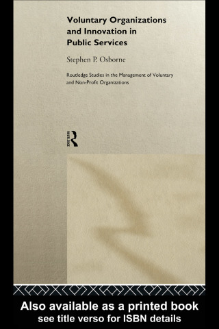 Cover image: Voluntary Organizations and Innovation in Public Services 1st edition 9780415182560