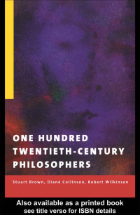 Cover image: One Hundred Twentieth-Century Philosophers 1st edition 9780415179966