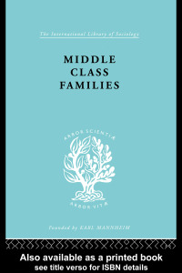 Cover image: Middle Class Families 1st edition 9780415862561