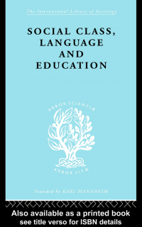 Titelbild: Social Class Language and Education 1st edition 9780415176330
